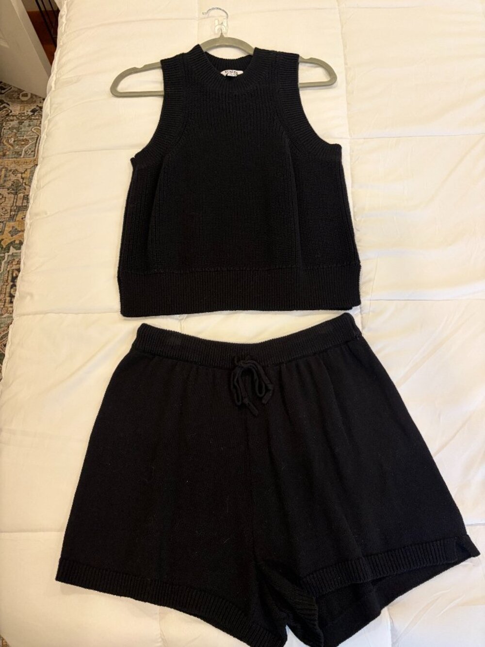 525 America Sleeveless Sweater and DH New York Shorts, Two Piece Set 100% Cotton
